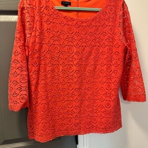 Talbots Orange Lace Blouse